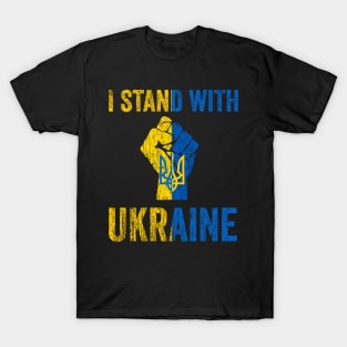 Support Ukraine I Stand With Ukraine Ukrainian Flag T-Shirt